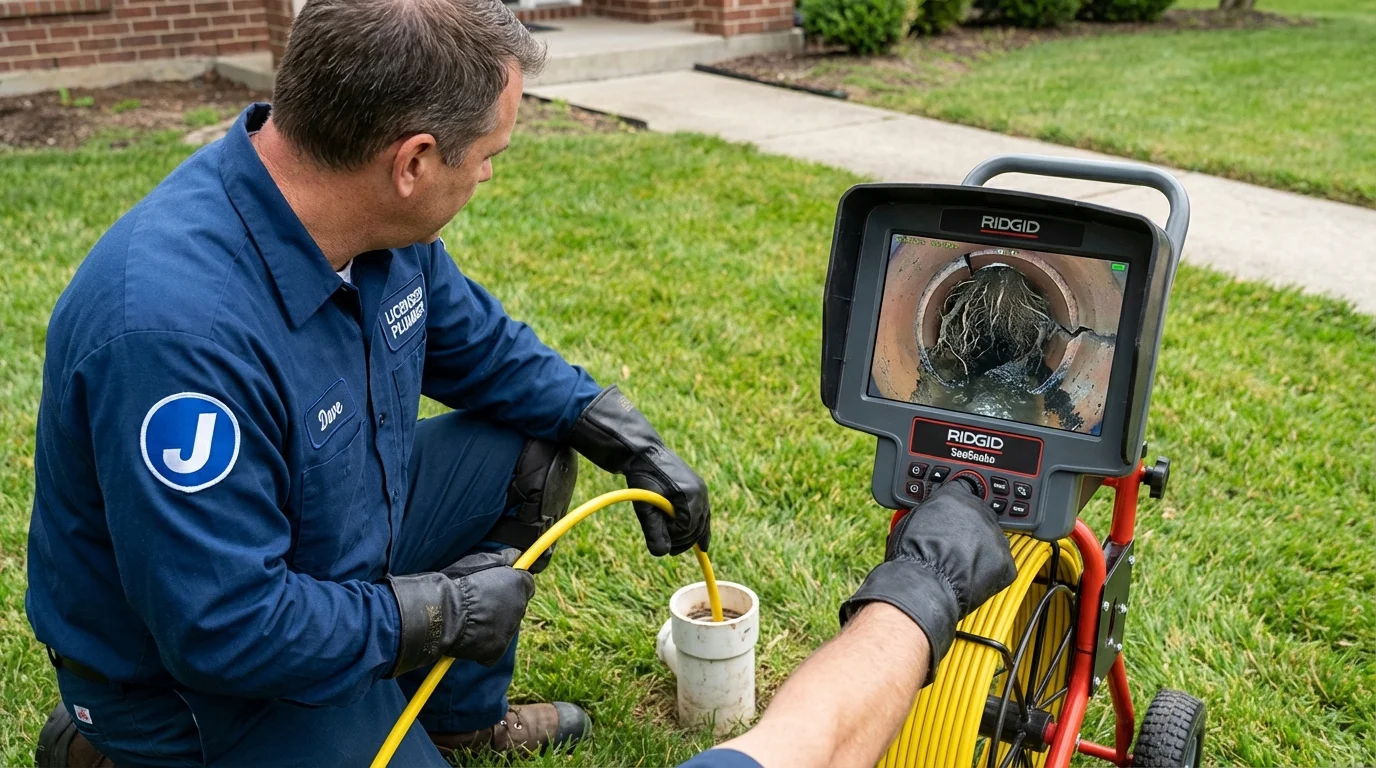 Sewer camera inspection being performed by Johns Plumbing LLC in Gloverville